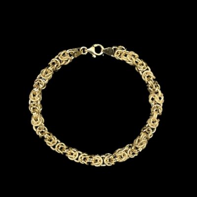 Bracelet Maille Royal Lisse Sablé 6 mm 19 cm